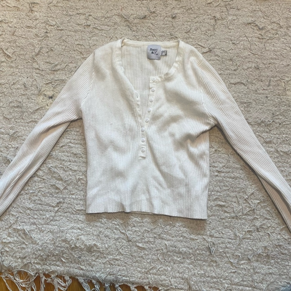 Princess Polly Cropped Sweater in Cream